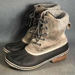 Sorel‎ Women's Slimpack Lace II Winter Boots Gray/Black Size 10